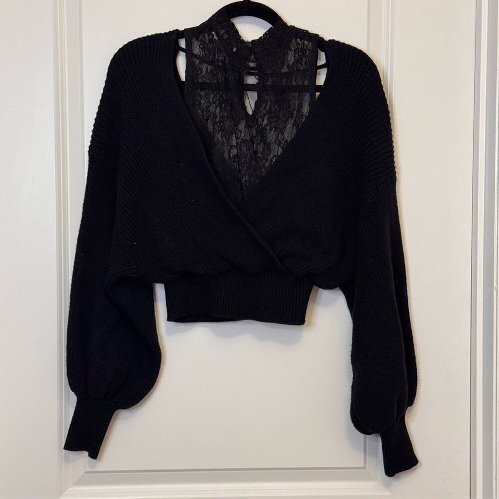Sage Black Lace Top - Picture 2 of 5